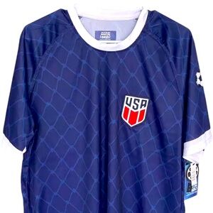 New Xcelsiusactive USA Soccer Team Blue Mens Crew Neck Short Sleeve Jersey Sz XL